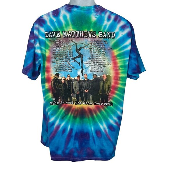 Dave Matthews Band Walk Around The Moon Tour 2023 Tie Dye T Shirt Mens Large - Picture 3 of 5